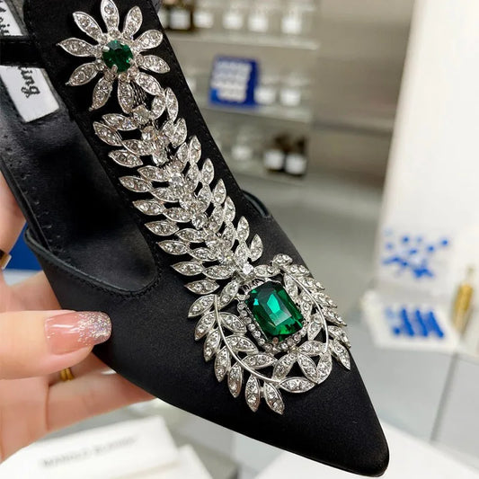 2025 luxe femmes talons hauts strass pointu mariage luxe tapis rouge