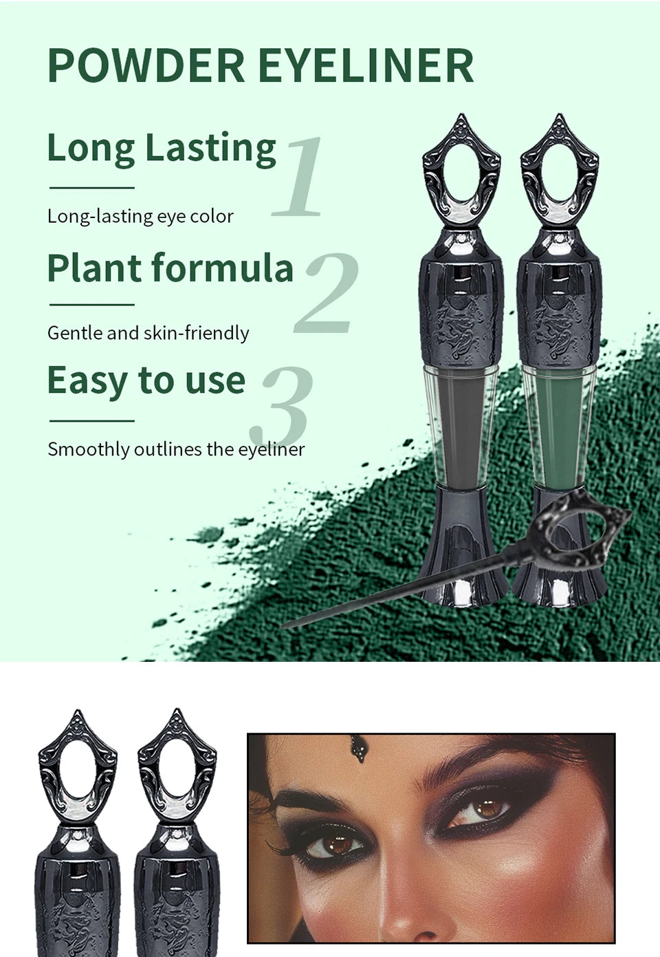 Kohl-Uzun ömürlü toz eyeliner, doğal makyaj, Arapça