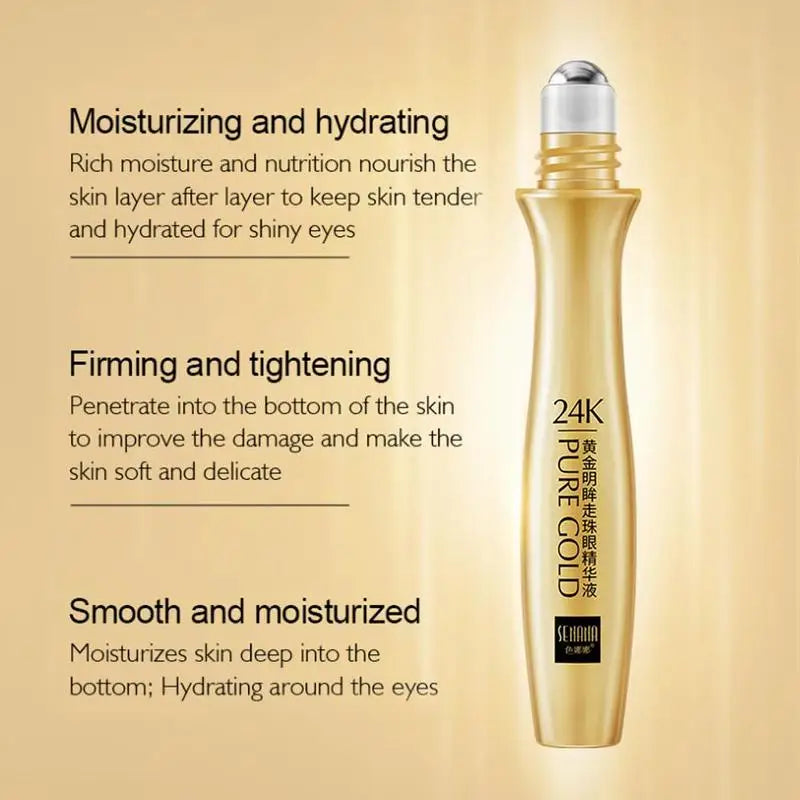 24K Gold Bright Eye Roller Eye Cream Hydrating Moisturizing Eye Serum
