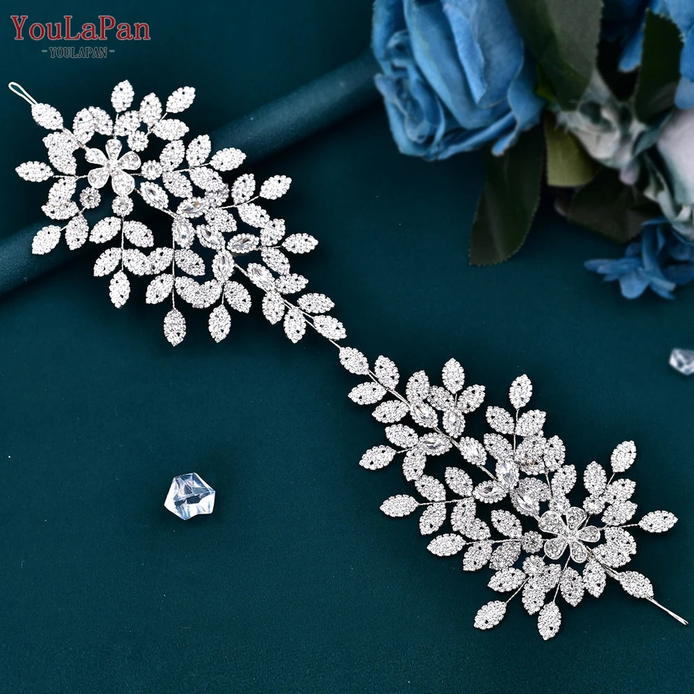 YouLaPan – accessoires de cheveux de mariage brillants, bijoux diadème de mariée pour femme, bandeau en strass, couvre-chef pour spectacle, HP496
