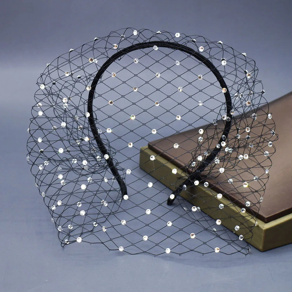 JM21 noir blanc bandeau voiles pour mariée charmant voile pour mariage