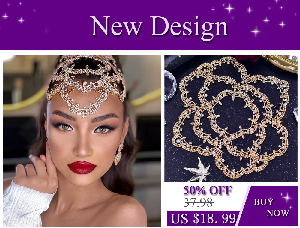 YouLaPan – accessoires de cheveux de mariage brillants, bijoux diadème de mariée pour femme, bandeau en strass, couvre-chef pour spectacle, HP496