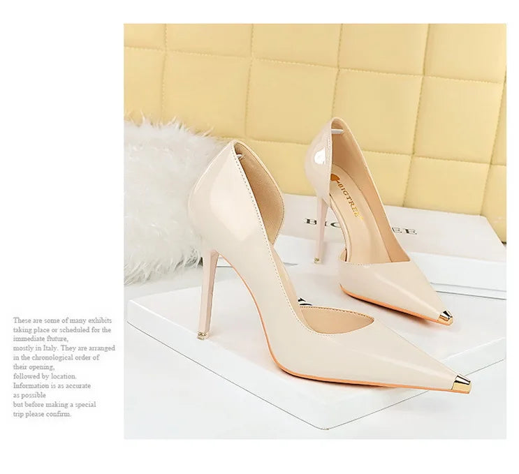 BIGTREE chaussures en cuir verni noir