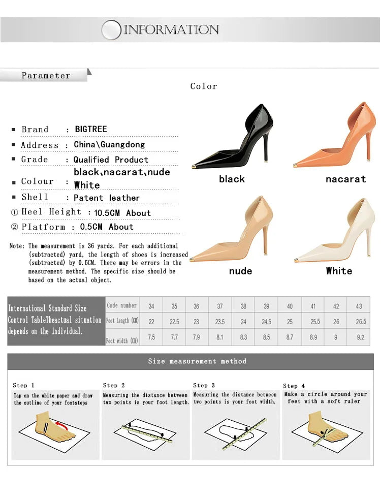 BIGTREE chaussures en cuir verni noir