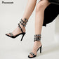 Star style luxe cristal embelli Wraparound femmes sandales talons aiguilles