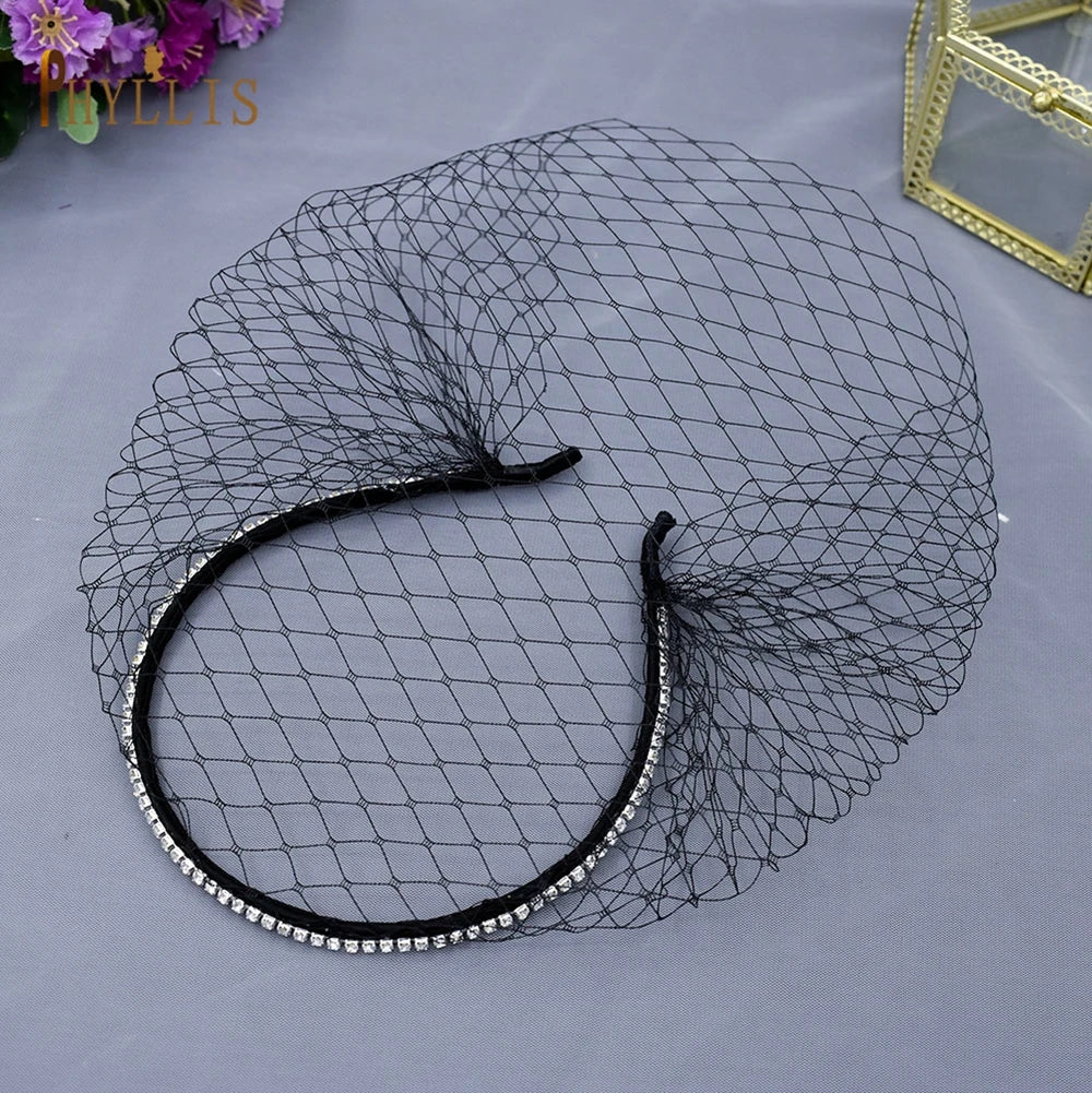 JM21 noir blanc bandeau voiles pour mariée charmant voile pour mariage